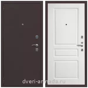 Входные двери с двумя петлями, Дверь входная Армада Комфорт Антик медь / МДФ 16 мм ФЛ-243 Белый матовый