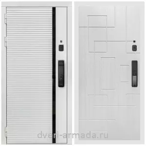Входные двери лофт, Умная входная смарт-дверь Армада Каскад WHITE МДФ 10 мм Kaadas K9 / МДФ 16 мм ФЛ-57 Белый жемчуг