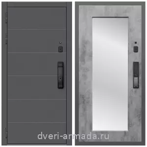 МДФ с зеркалом, Дверь входная Армада Роуд МДФ 10 мм Kaadas K9 / МДФ 16 мм ФЛЗ-Пастораль, Бетон темный