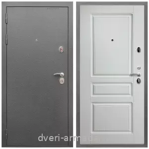 Одностворчатые входные двери, Дверь входная Армада Оптима Антик серебро / МДФ 16 мм ФЛ-243 Ясень белый