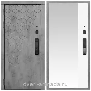 Входные двери лофт, Дверь входная Армада Квадро МДФ 16 мм Kaadas K9 / МДФ 16 мм ФЛЗ Панорама-1 Белый матовый