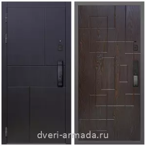Входные двери лофт, Умная входная смарт-дверь Армада Оникс МДФ 10 мм Kaadas K9 / МДФ 16 мм ФЛ-57 Дуб шоколад