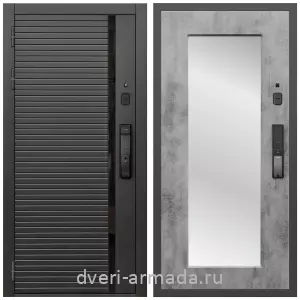 Входные двери с двумя петлями, Умная входная смарт-дверь Армада Каскад BLACK МДФ 10 мм Kaadas K9 / МДФ 16 мм ФЛЗ-Пастораль, Бетон темный