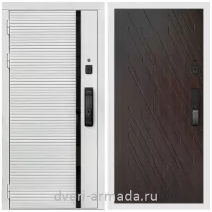 Входные двери лофт, Умная входная смарт-дверь Армада Каскад WHITE МДФ 10 мм Kaadas K9 / МДФ 16 мм ФЛ-86 Венге структурный