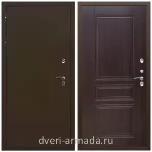 Двери в деревянный дом, Дверь входная стальная утепленная в дом Армада Термо Молоток коричневый/ МДФ 6 мм ФЛ-243 Эковенге в коттедж минеральная плита