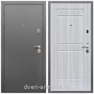 Входные двери с двумя петлями, Дверь входная Армада Оптима Антик серебро / МДФ 10 мм ФЛ-242 Сандал белый