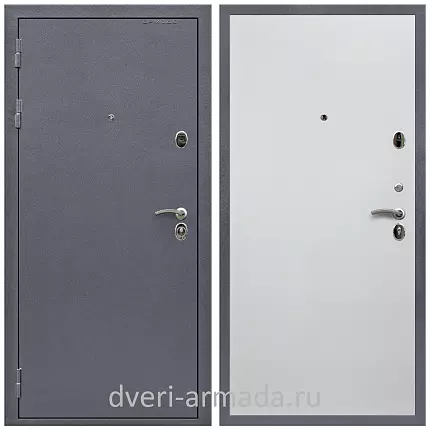 Дверь входная Армада Престиж Антик серебро / МДФ 10 мм Гладкая белый матовый