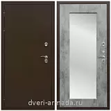Дверь входная уличная в дом Армада Термо Молоток коричневый/ МДФ 16 мм ФЛЗ-пастораль, Бетон темный