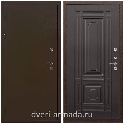 Дверь входная железная в квартиру Армада Термо Молоток коричневый/ ФЛ-2 Венге минвата от производителя в коридор простая в подъезд